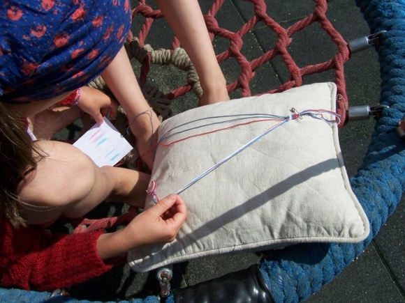 Handarbeit Kissen Sticken